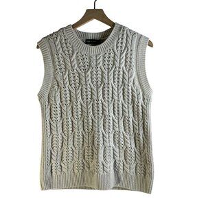 M&S Collection - Cable Knit Beige Sweater Vest – Women’s Size: L